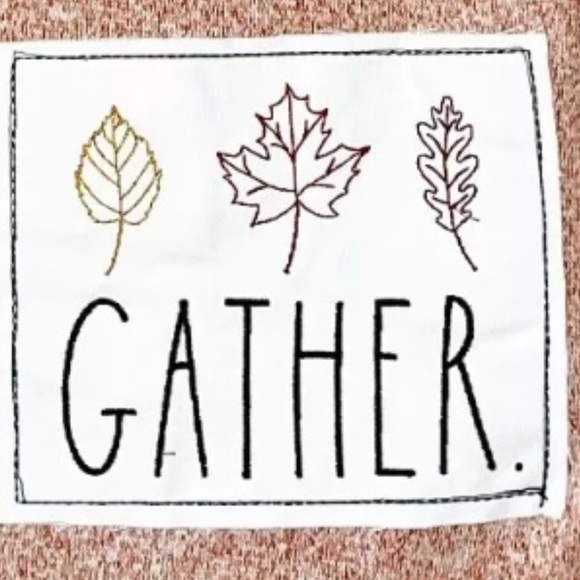 NWT RAE DUNN Knit Sherpa Throw Blanket 50x60 GATHER Fall Leaves Autumn Seasonal - Picture 3 of 4